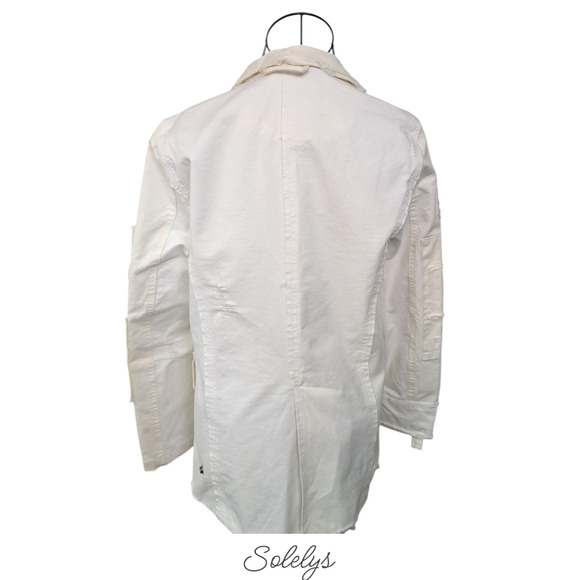 Zadig & Voltaire Very Grunge White Open Casual Cotton Utility Jacket FR36 Small - Picture 3 of 11